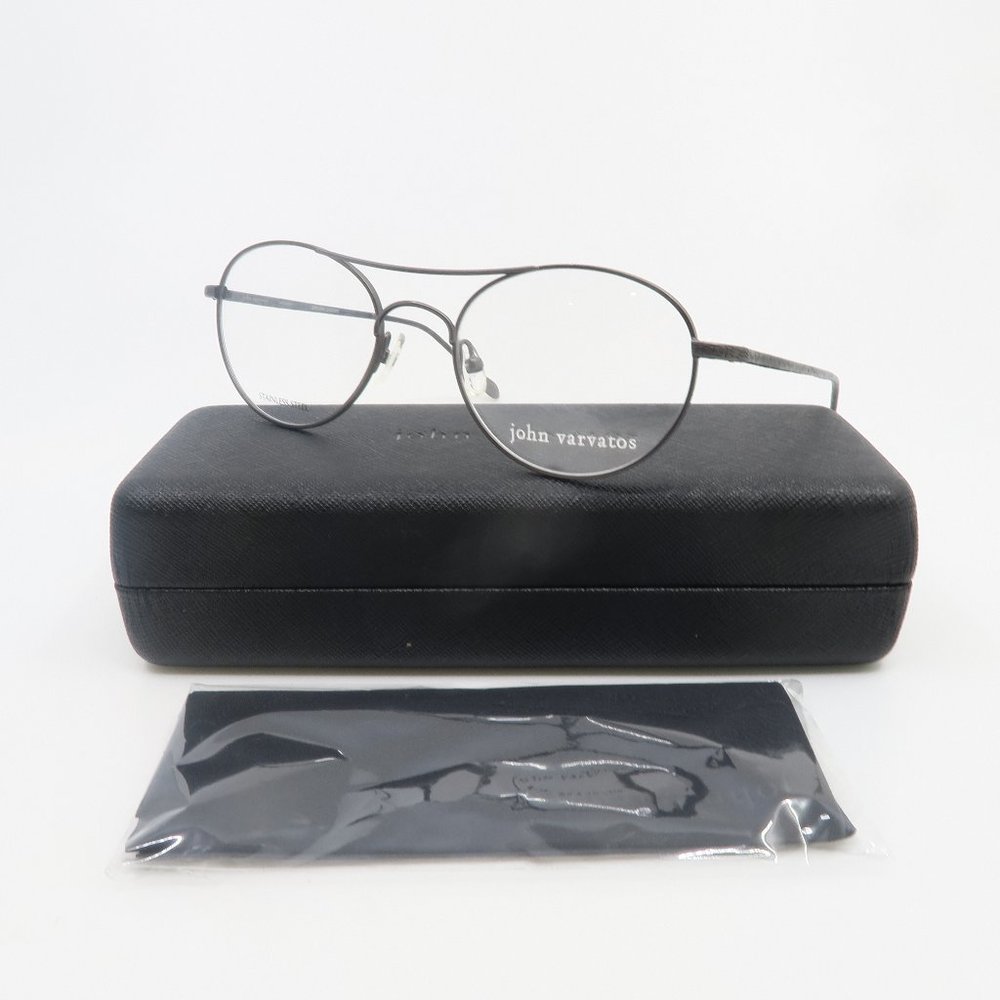 John Varvatos V158 51mm Matte Gunmetal Stainless Steel New Round Eyeglasses.
